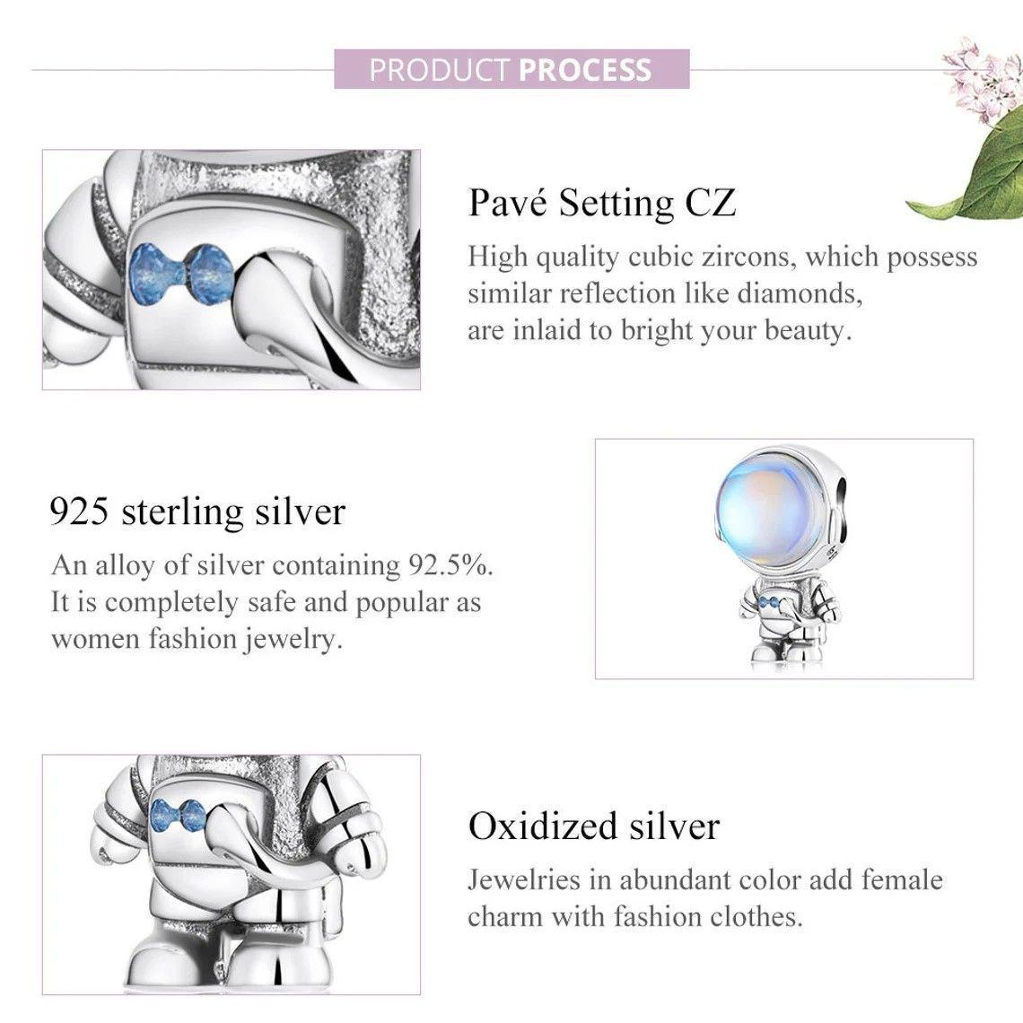 Charm Dije Plata 925 Astronauta Lunar-4