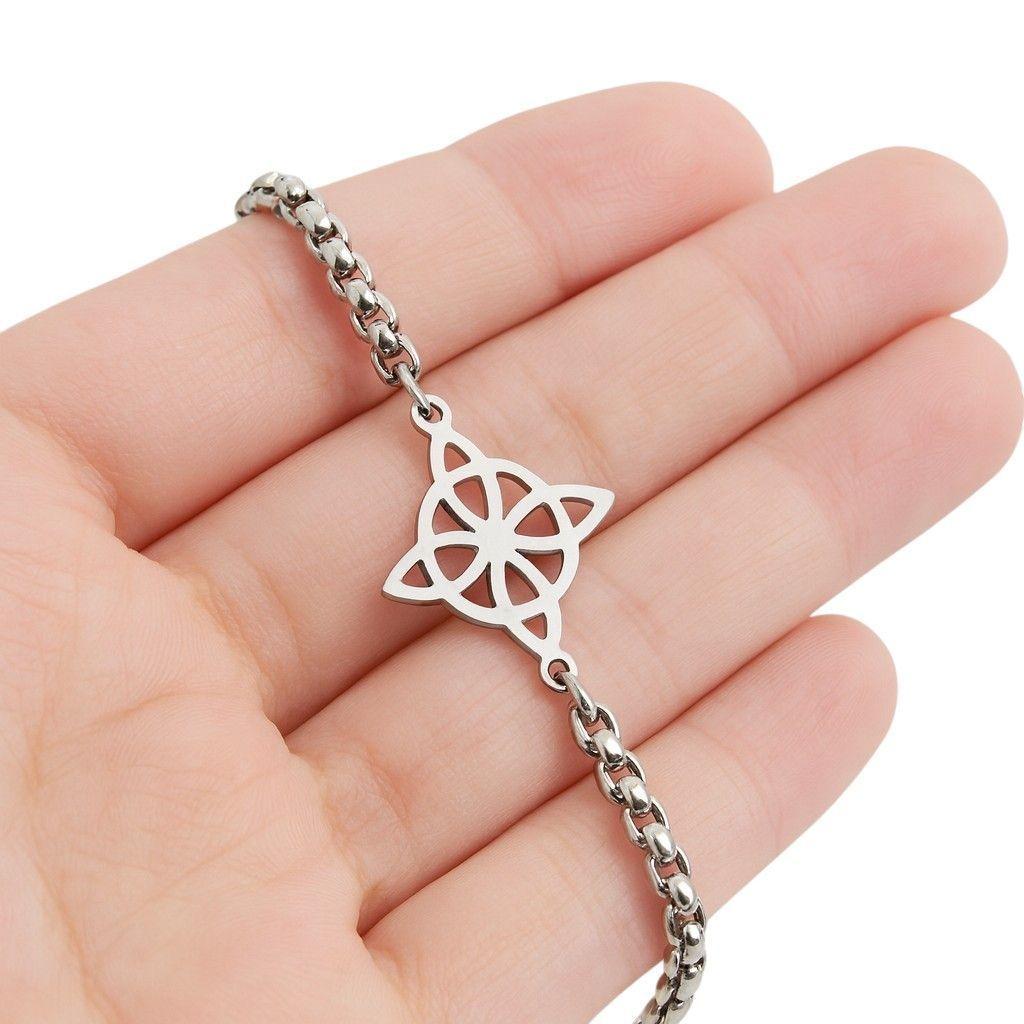 Pulsera Nudo de Bruja Celta Plateada Acero MD1125-2