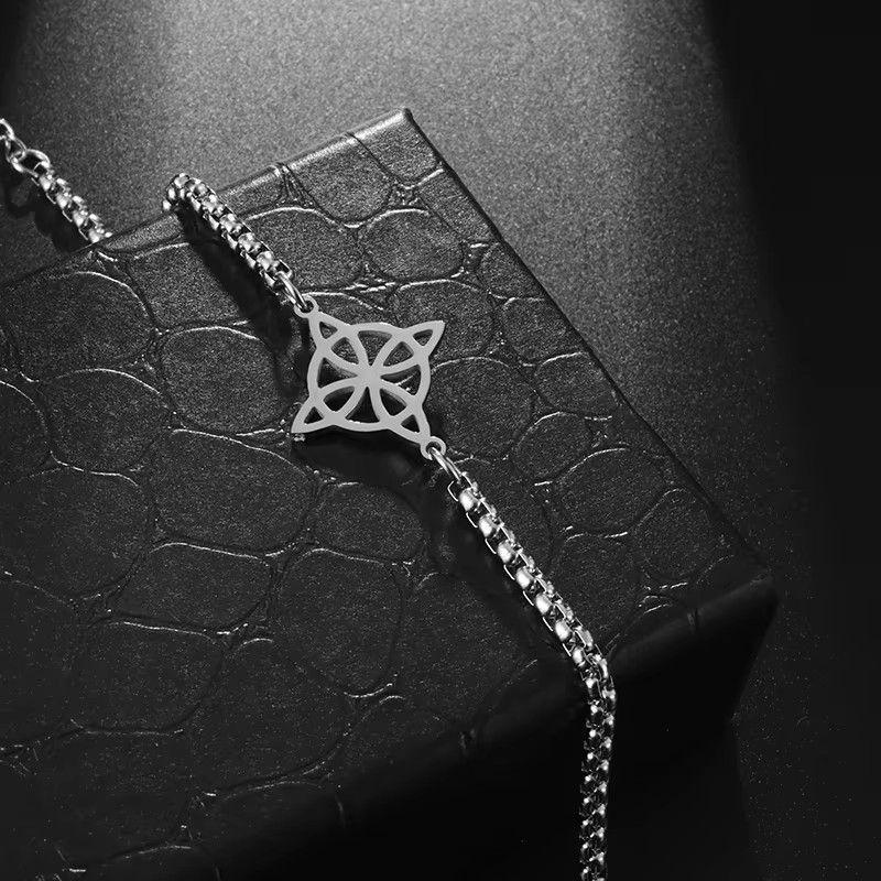 Pulsera Nudo de Bruja Celta Plateada Acero MD1125-4