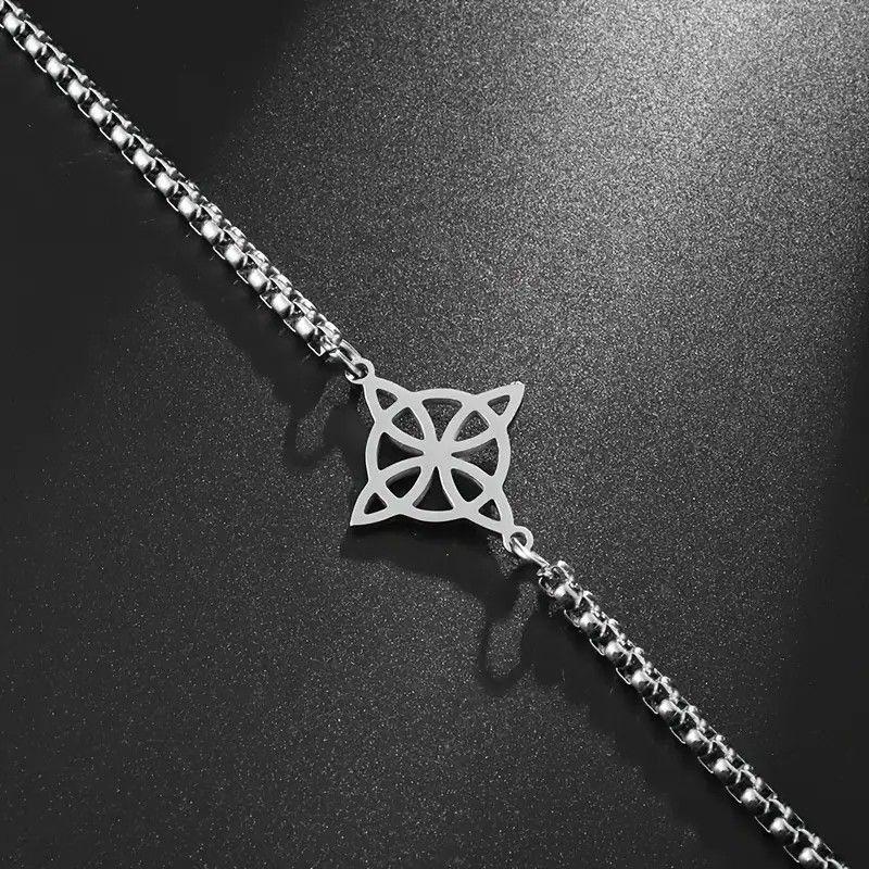 Pulsera Nudo de Bruja Celta Plateada Acero MD1125-5