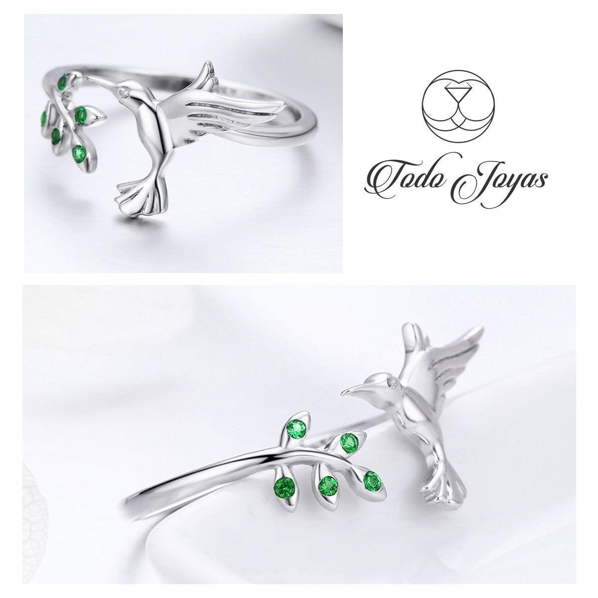 Anillo Plata 925 Colibri Picaflor Ave-1