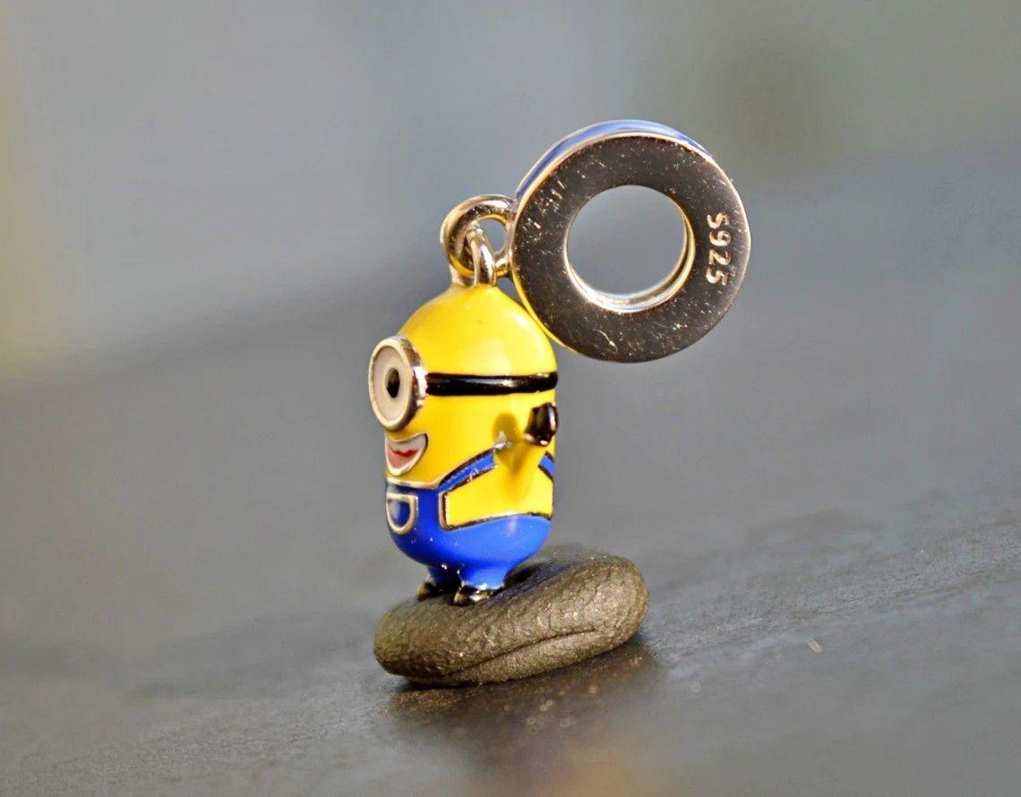Charm Dije Plata 925 Colgante Minion Stuart -1