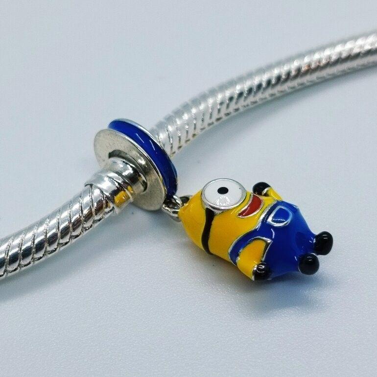 Charm Dije Plata 925 Colgante Minion Stuart -2