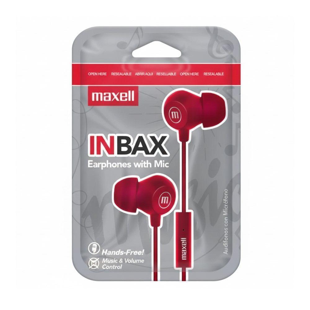 Audífonos Maxell INBAX Con Mic In Ear 3.5mm Rojo-2