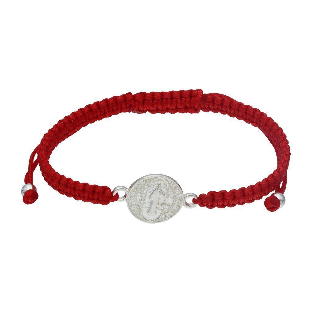 Pulsera Plata 925 Hilo Rojo Trenzado San Benito 923-0