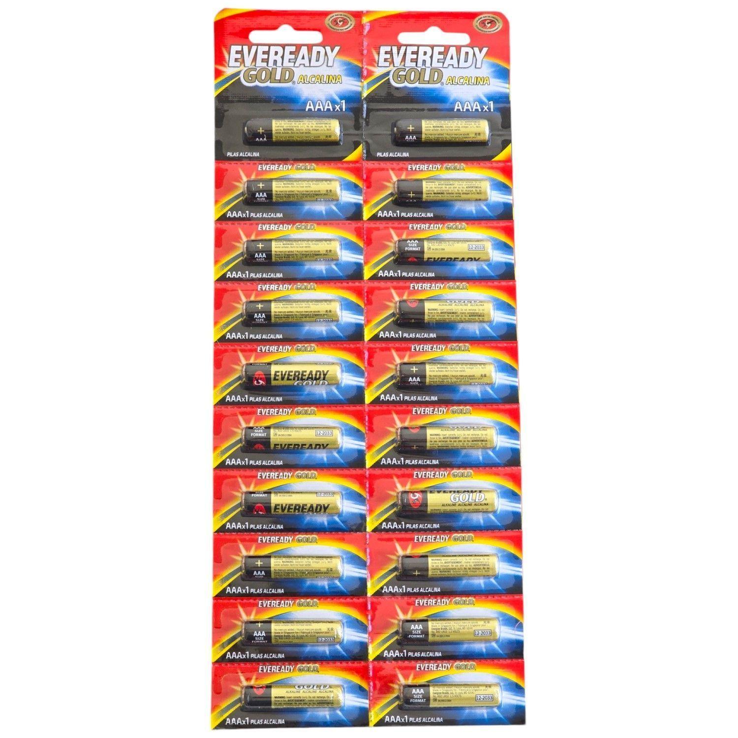 Pack 20 Pilas Eveready AAA Alcalina Tira Prepicada-0
