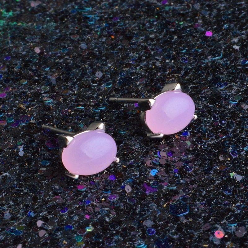 Aros de Gatitos Rosado Plateado-5