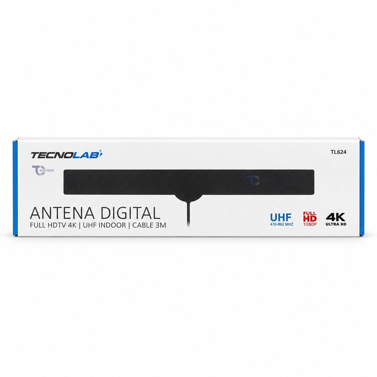 Mini Antena TV Digital Tecnolab Slim TL624 Cable 3 m-2