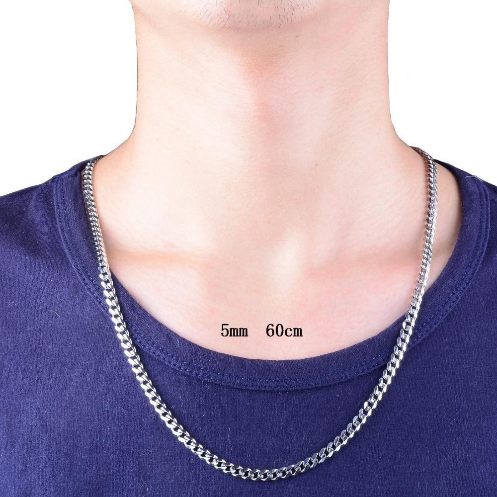 Cadena Plata Fina Ley 925 5mm 60cm Unisex Grumet-4