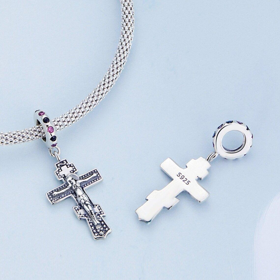 Charm Dije Plata 925 Cruz Crucifijo Cristo-2