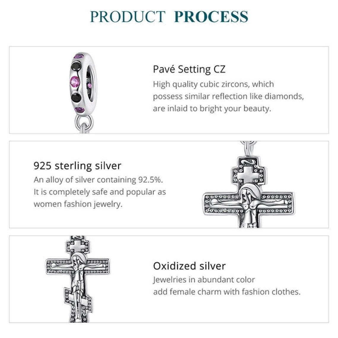 Charm Dije Plata 925 Cruz Crucifijo Cristo-4