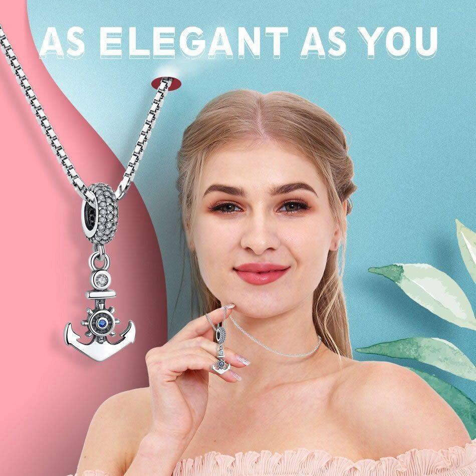 Charm Dije Plata 925 Ancla Naval-5