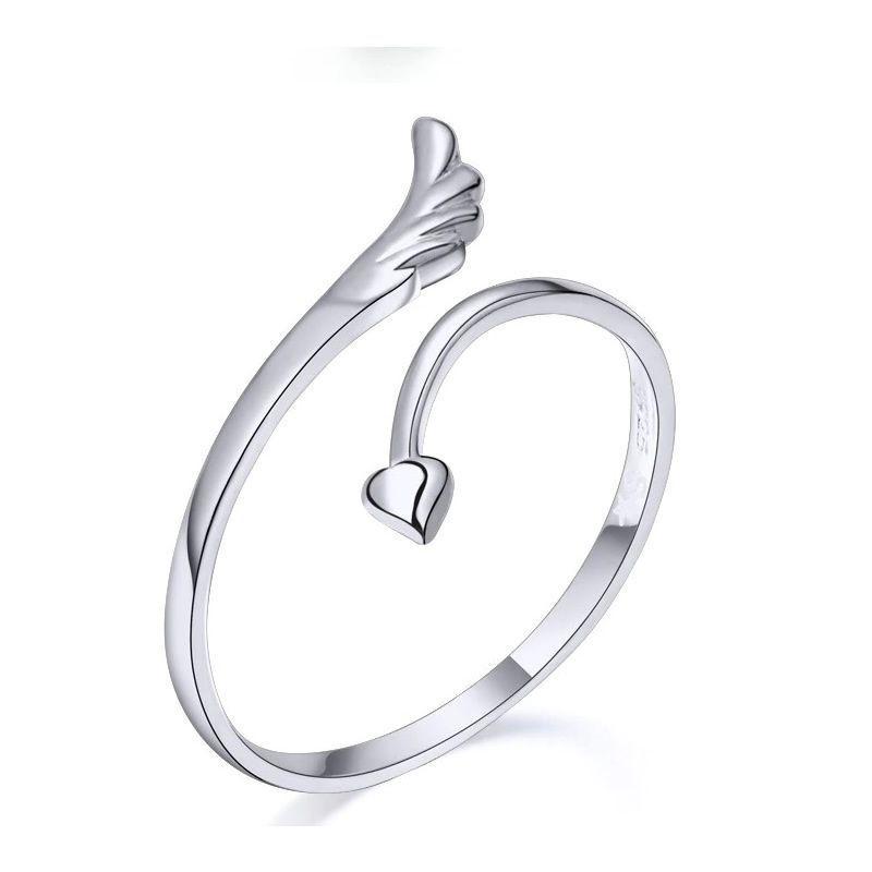 Anillo AlaPlateado Talla Ajustable-2