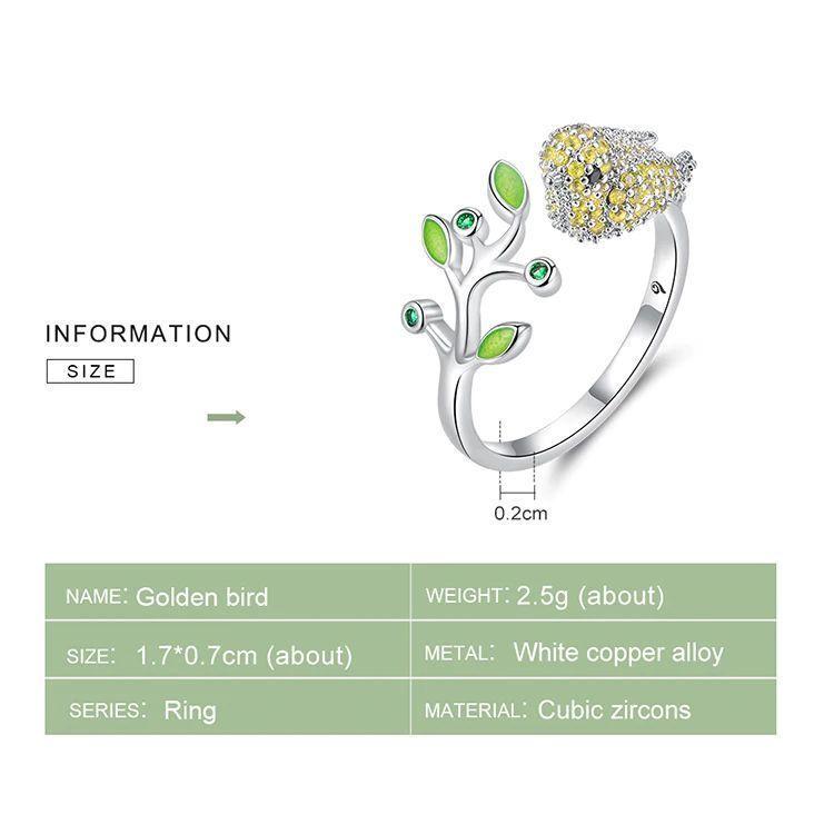 Anillo Pajaro Multicolor Circones Ajustable-3