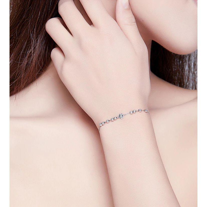 Pulsera Flores y Bolitas Plata 925-5