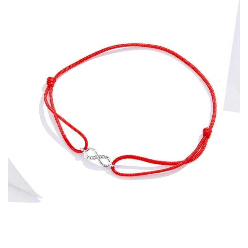 Pulsera Plata 925 Hilo Rojo Infinito-3