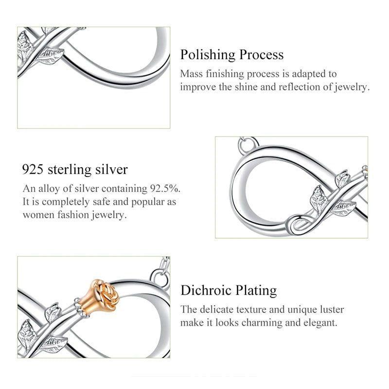 Collar Plata 925 Infinito con Rosa-4