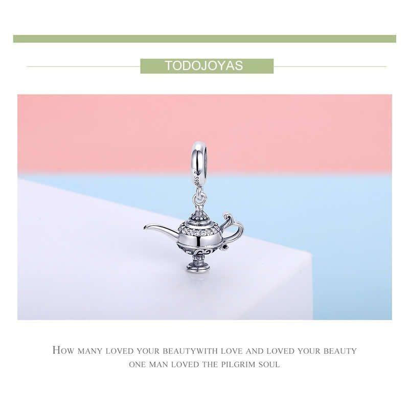 Charm Dije Plata 925 Lampara Magica Plateada-5