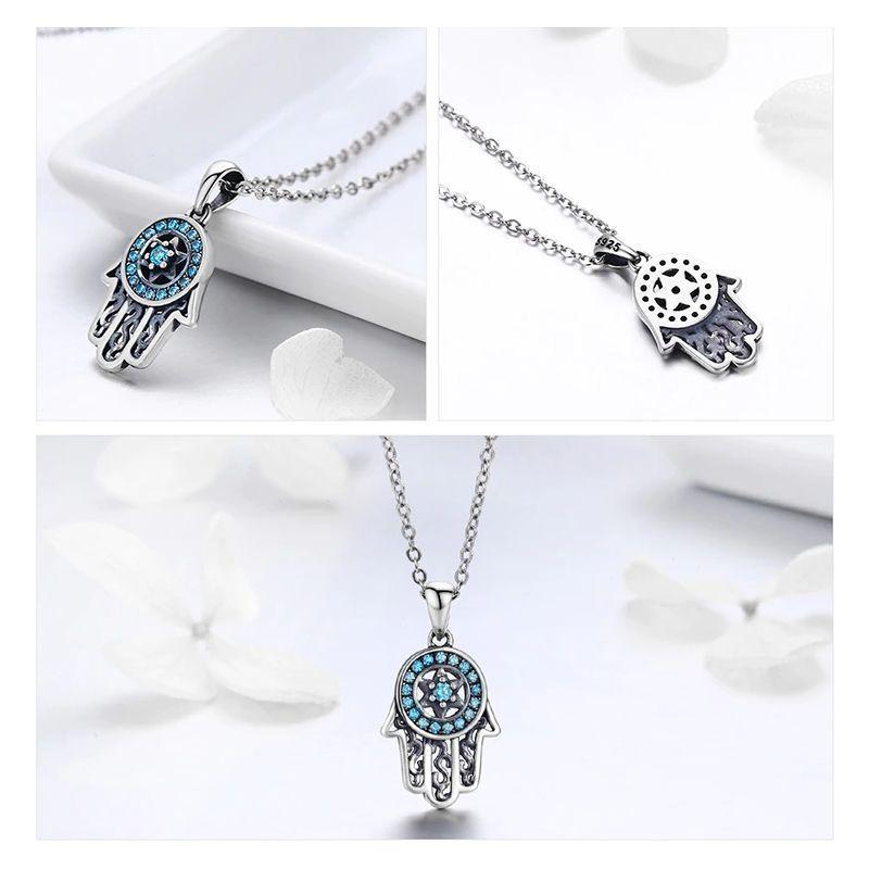 Collar Plata 925 Hamsa Mano de Fatima-2