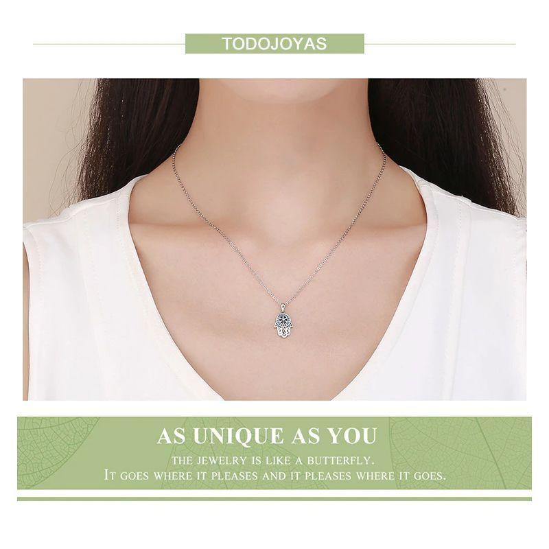 Collar Plata 925 Hamsa Mano de Fatima-3