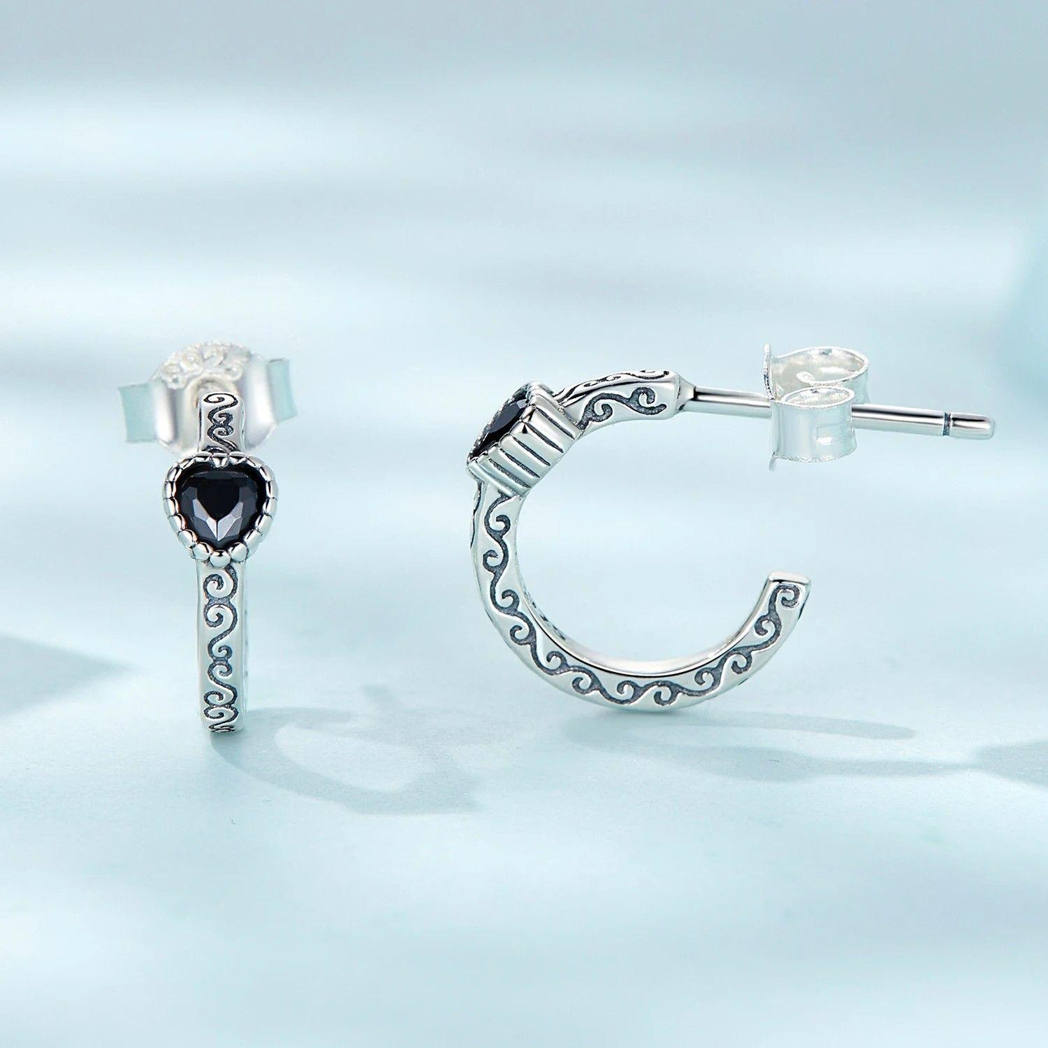 Aros Plata 925 Semi Argolla Corazon-3