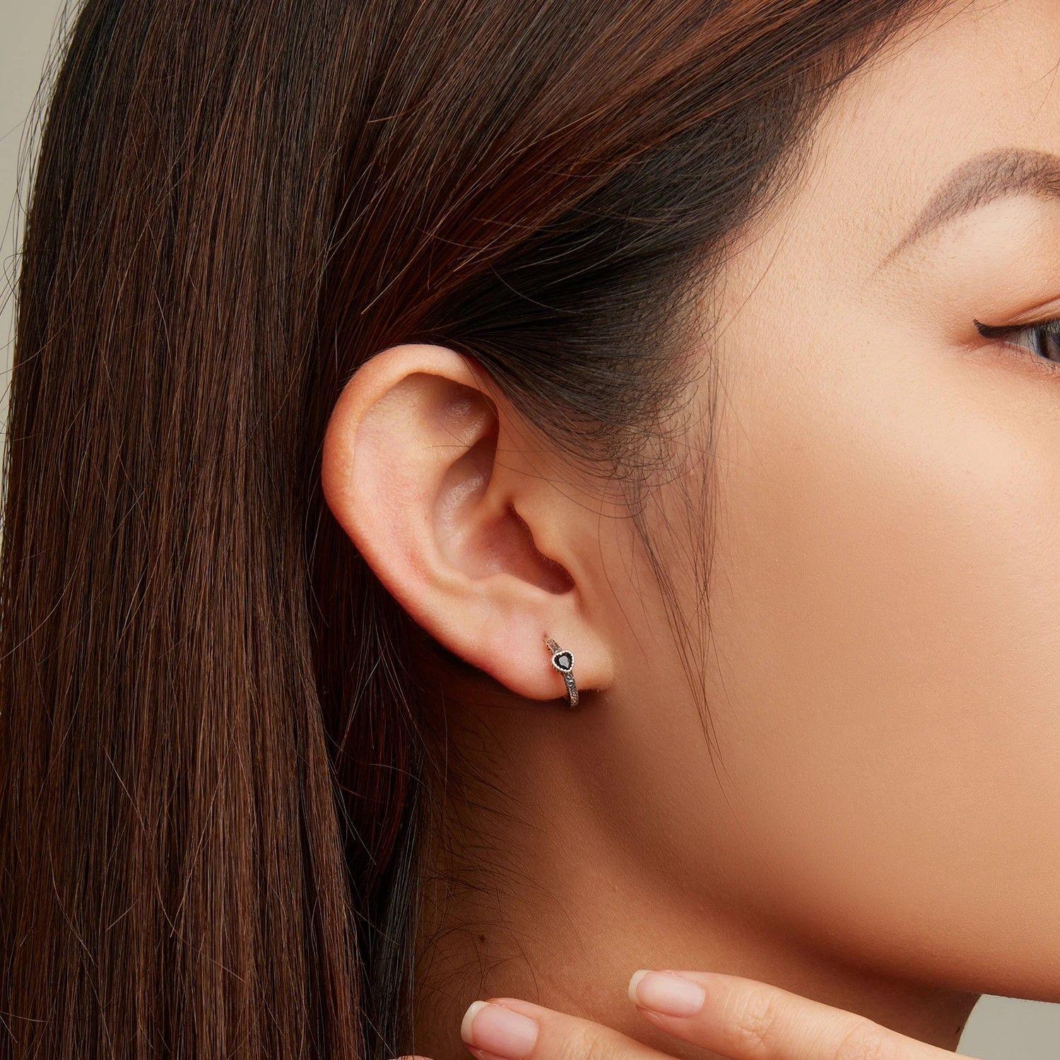 Aros Plata 925 Semi Argolla Corazon-7