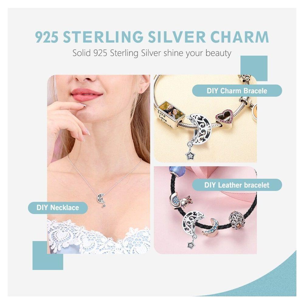 Charm Dije Plata 925 Luna Estrella-2
