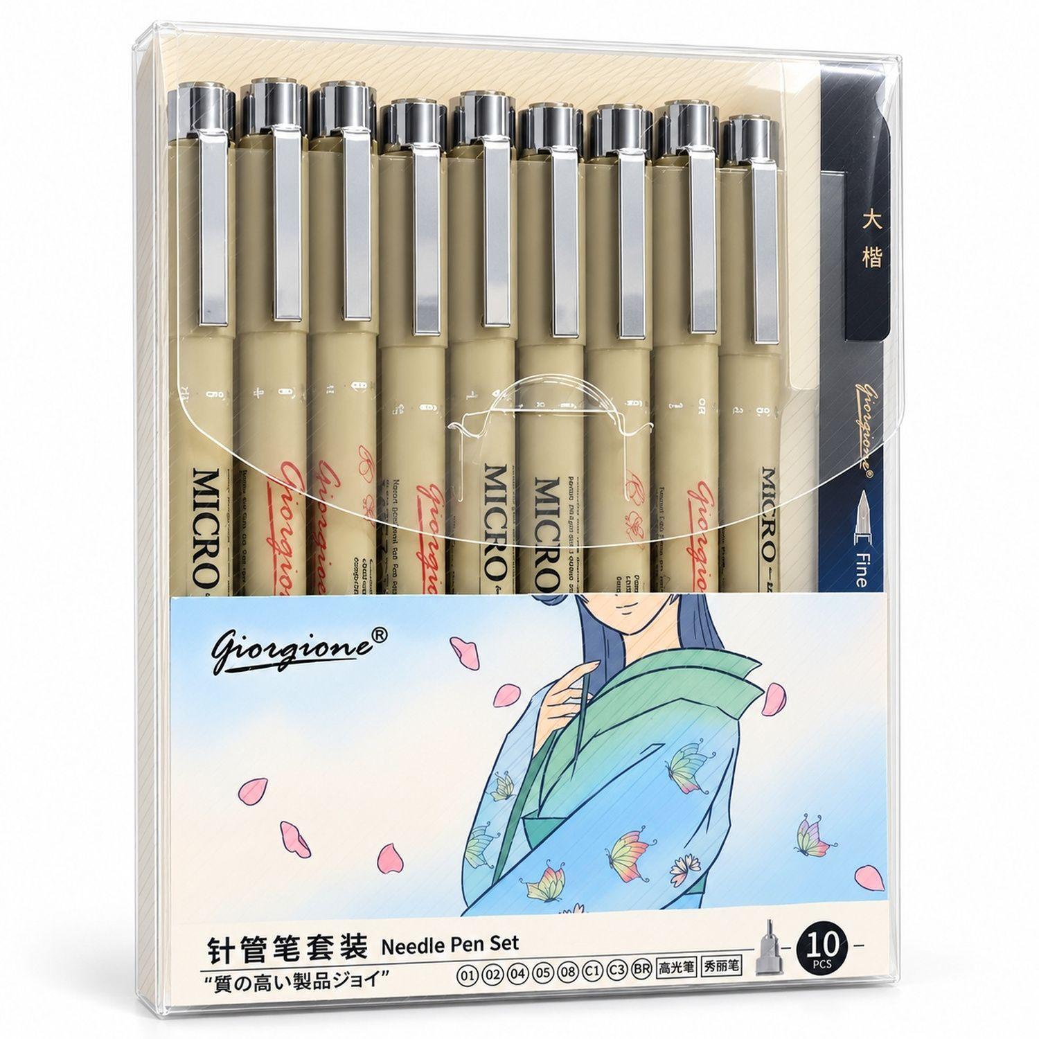 Estilógrafos Giorgione ZG010 Set 10 Piezas con Punta Blanda-0