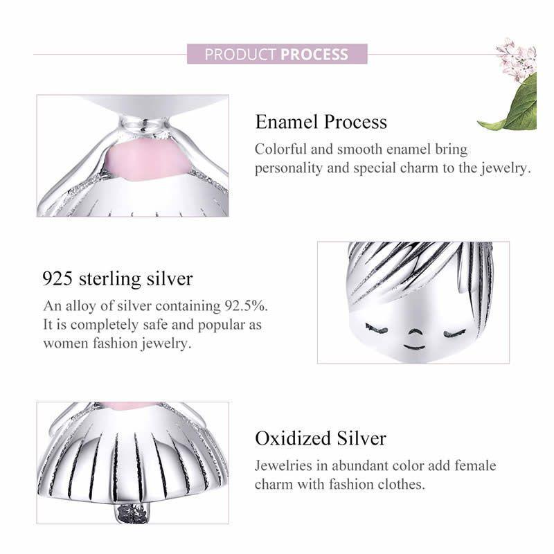 Charm Dije Plata 925 Niña con Moño -2