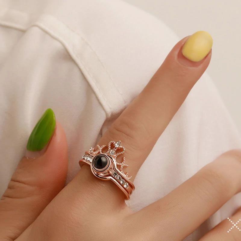 Anillo Te amo en 100 Idiomas Dorado -3