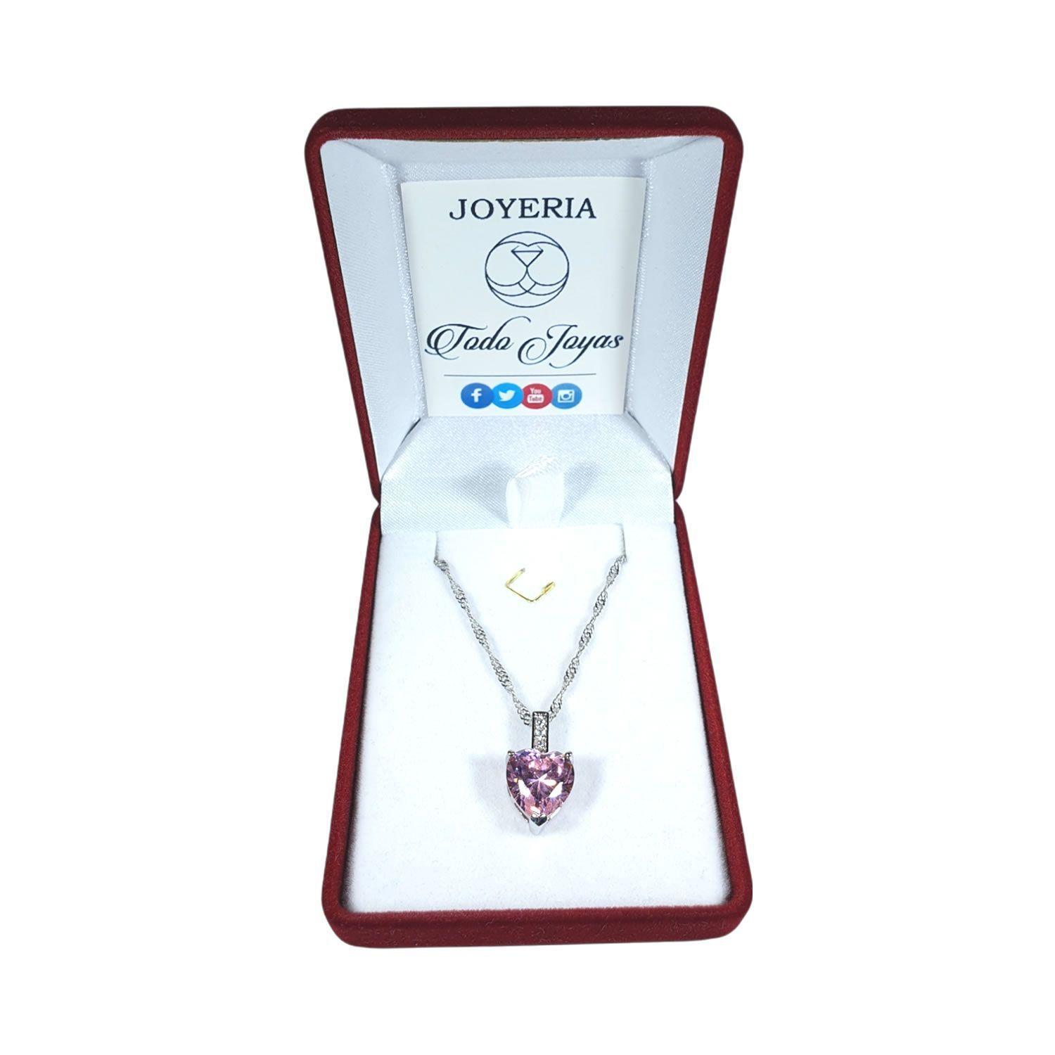 Collar Corazon Cristal Rosa Circones-1