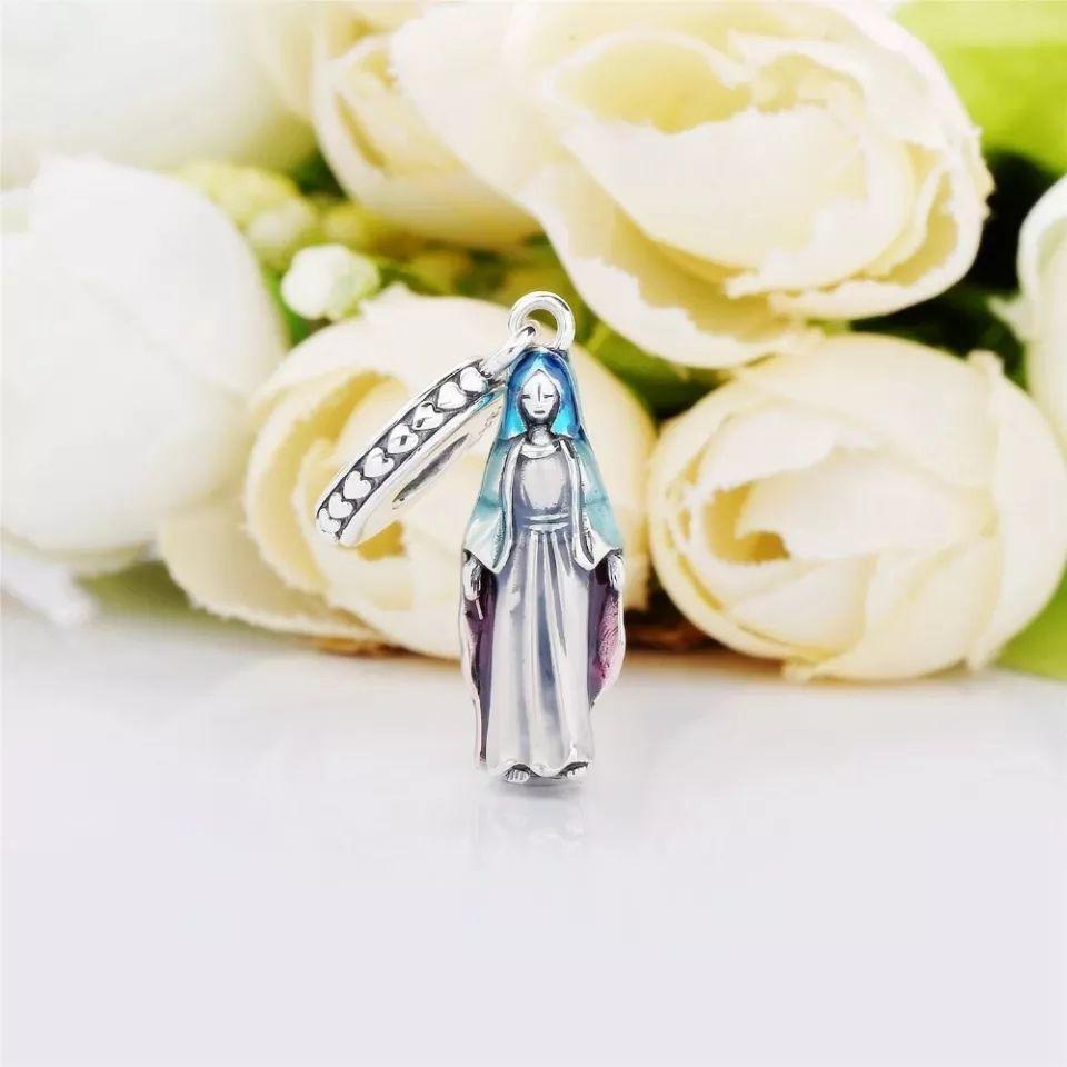 Charm Dije Plata 925 Colgante Virgen Maria -2