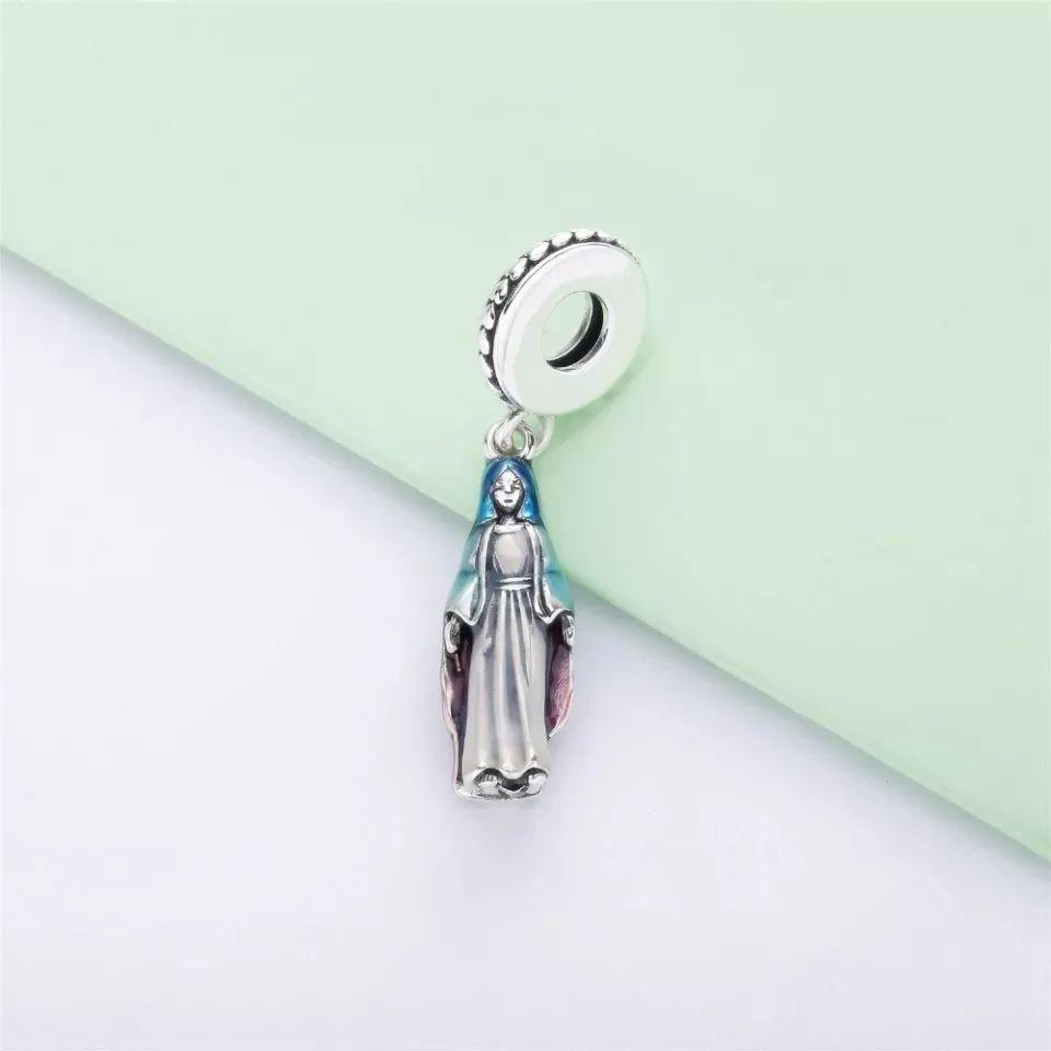 Charm Dije Plata 925 Colgante Virgen Maria -3