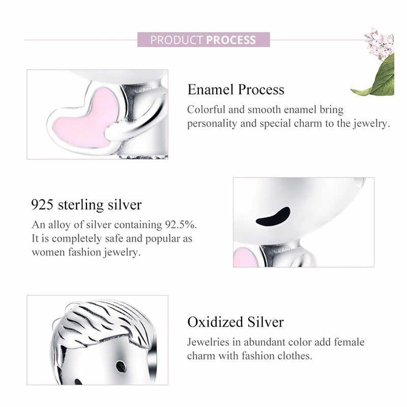 Charm Dije Plata 925 Niño con Corazon-2