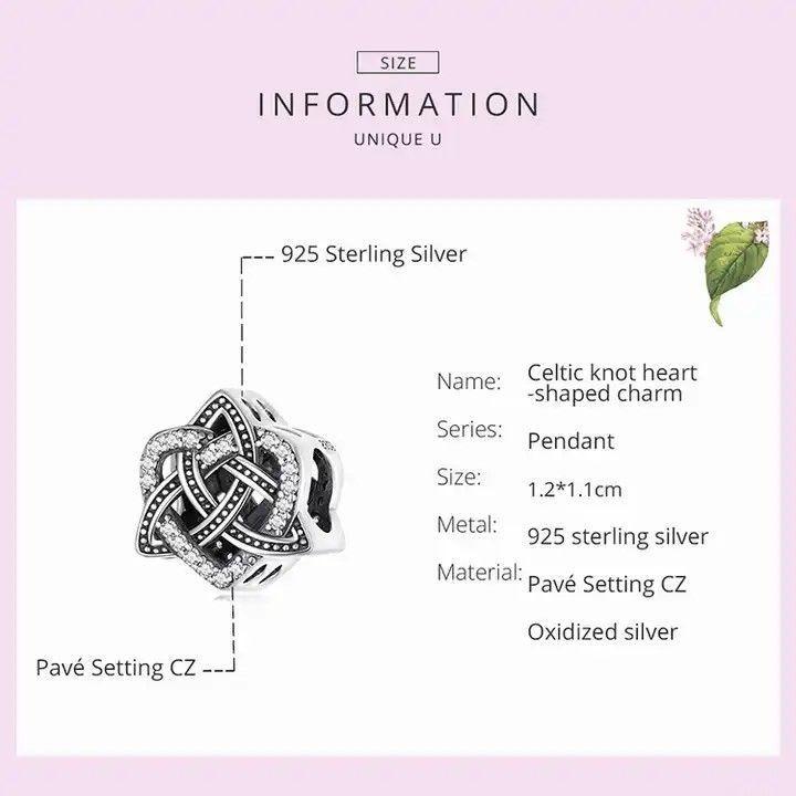 Charm Dije Plata 925 Triqueta Nudo Celta de Amor-5