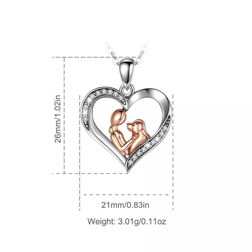 Collar Plata 925 Corazon Mascota Mujer-2