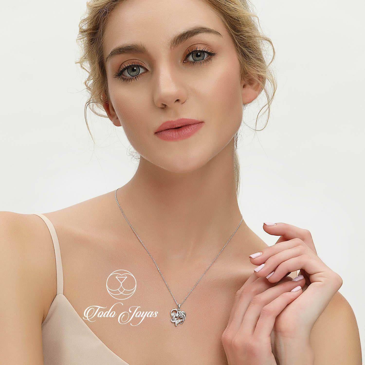 Collar Mama y Bebe Amor Madre Plateado-5