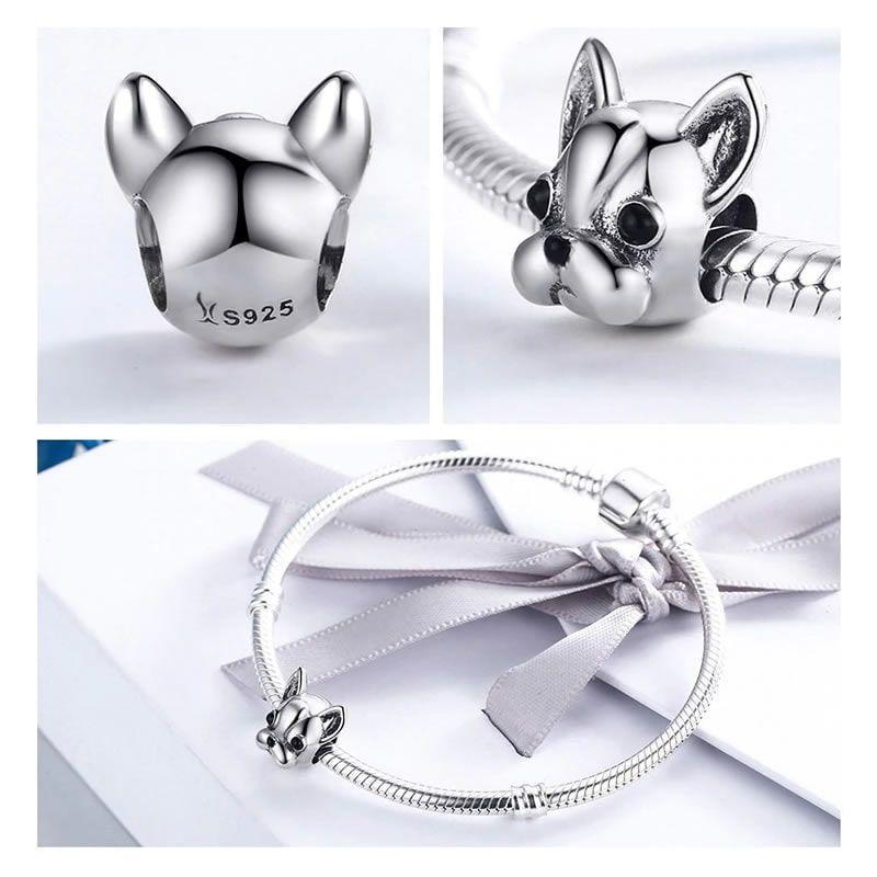Charm Dije Plata 925 Perro Bulldog-2