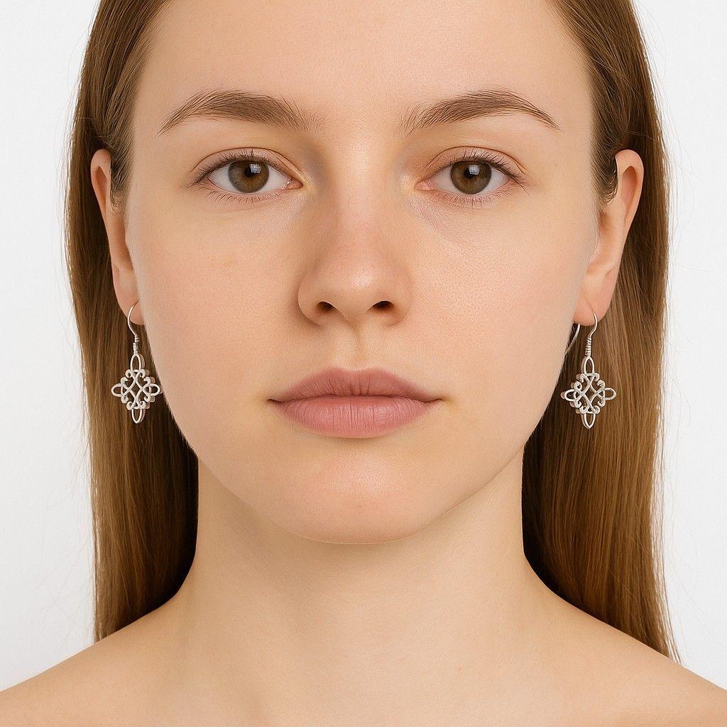 Aros Plata 925 Nudo de Bruja Celta y Circones-4