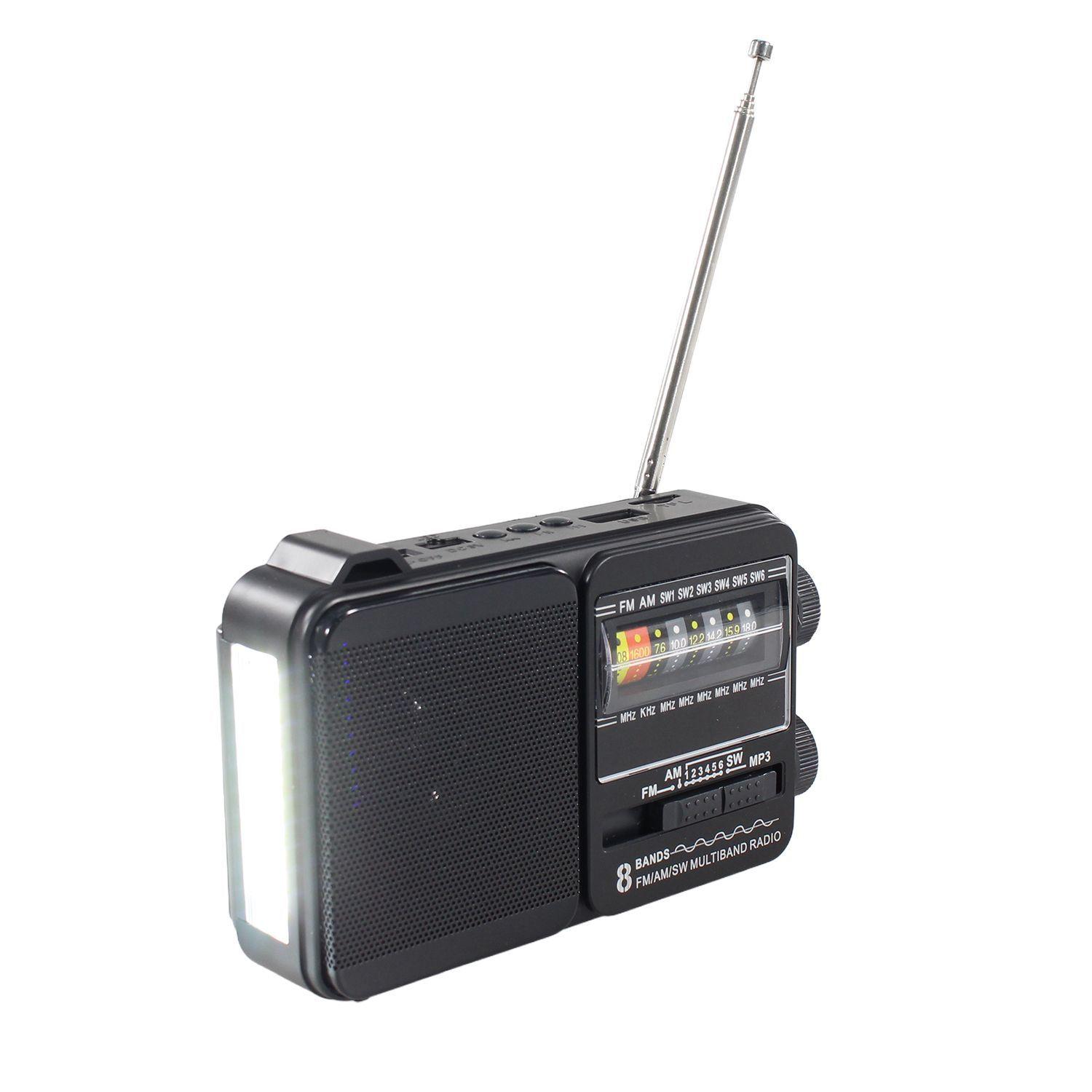Radio Portátil Solar AM FM SW LED 15W TL653BK Tecnolab Negro-1