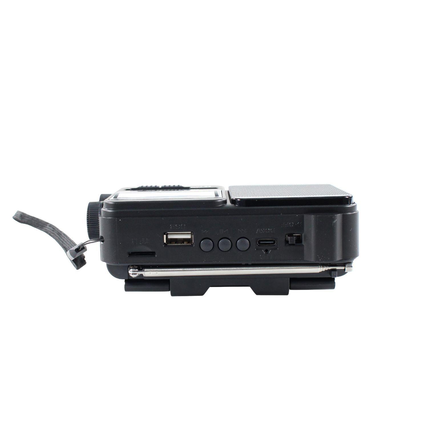 Radio Portátil Solar AM FM SW LED 15W TL653BK Tecnolab Negro-3