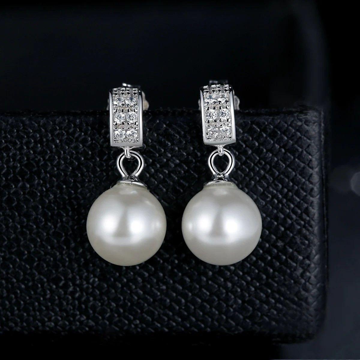 Aros Plata 925 Perla Blanca y Circones-5