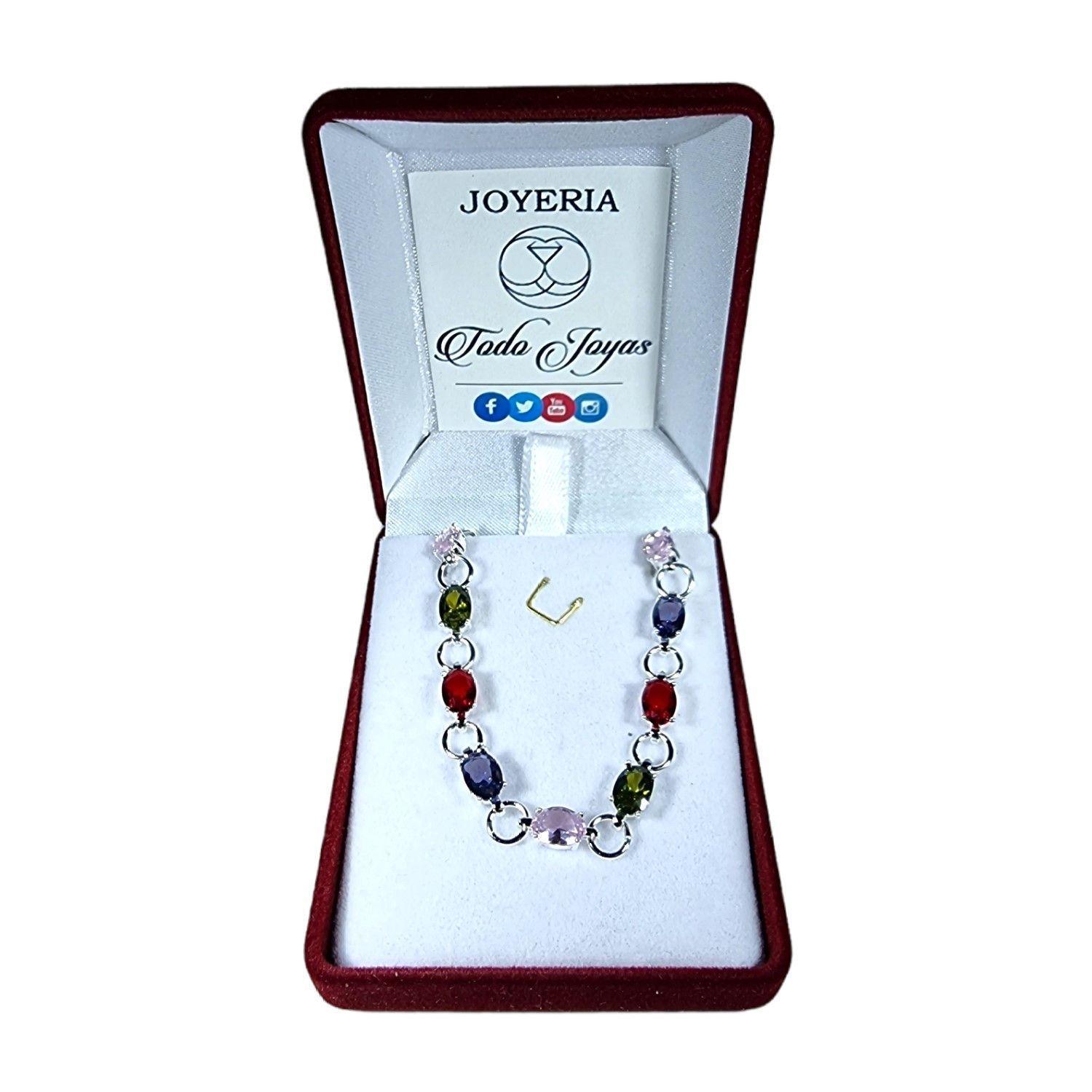 Pulsera Circones Multicolor Plateada-1