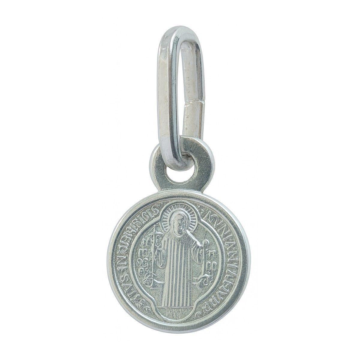 Collar Medalla Plata 925 San Benito Protector Niños-2