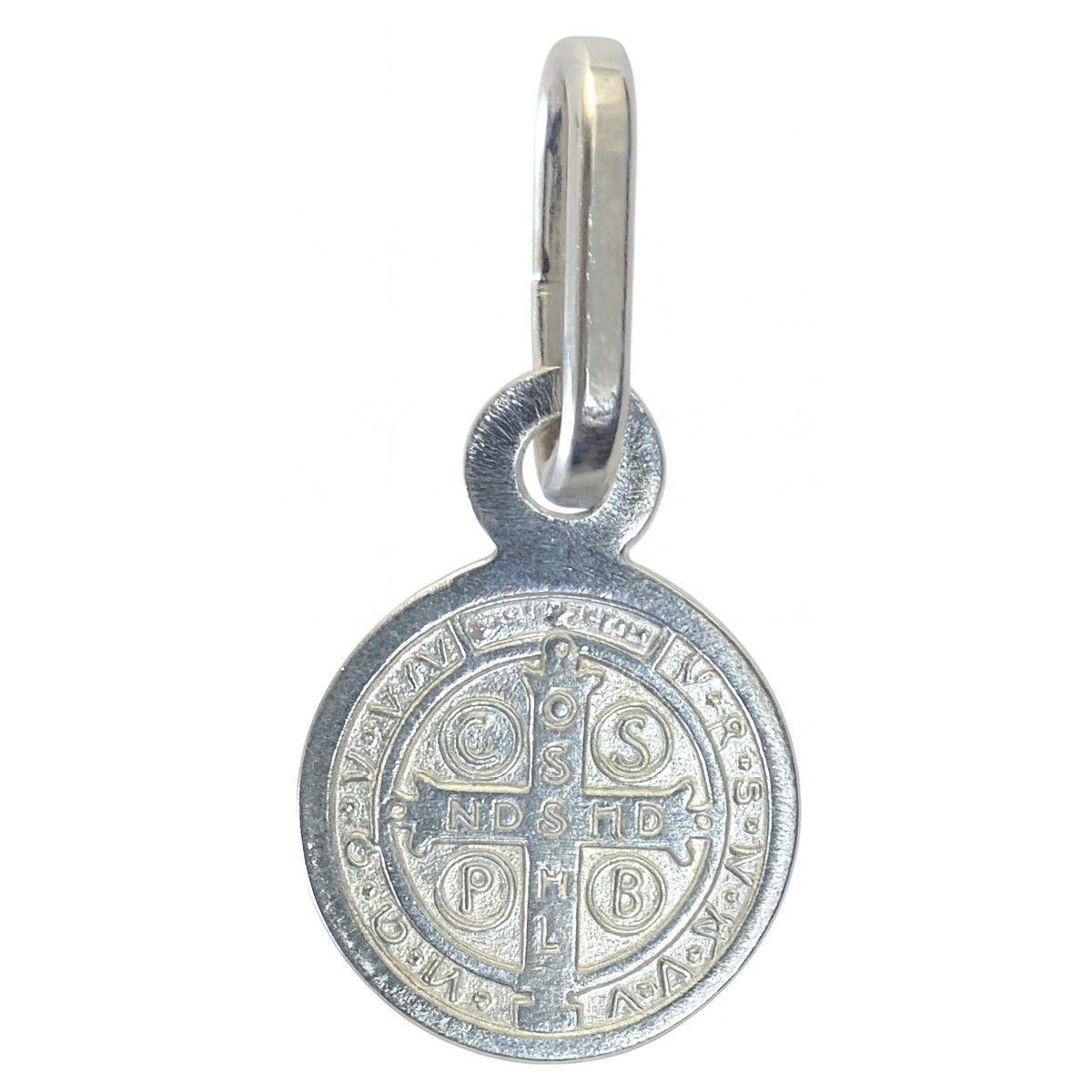 Collar Medalla Plata 925 San Benito Protector Niños-3