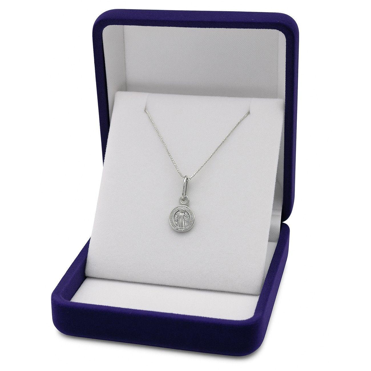 Collar Medalla Plata 925 San Benito Protector Niños-4