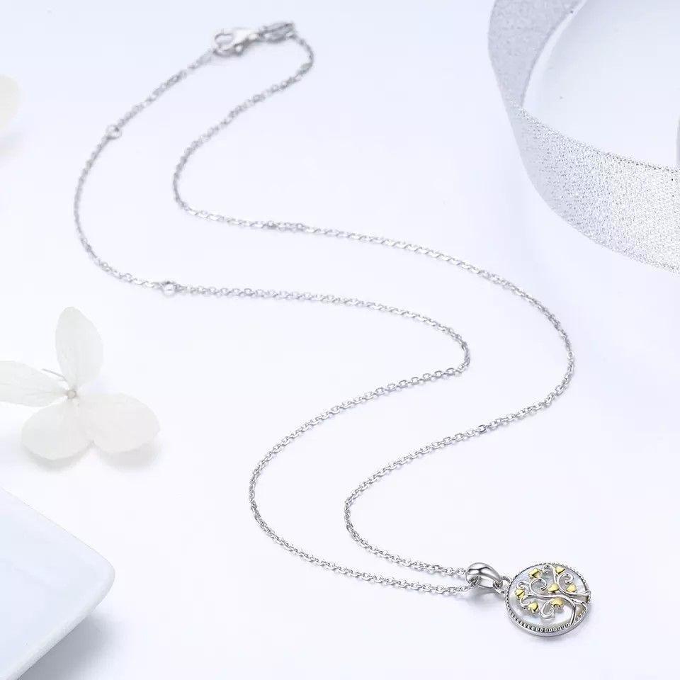 Collar Plata 925 Arbol Corazones-4