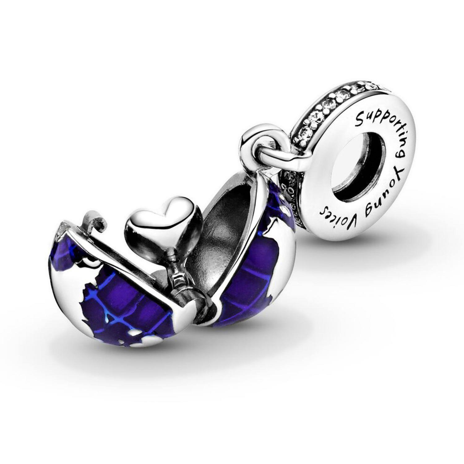 Charm Dije Plata 925 Planeta Azul-0