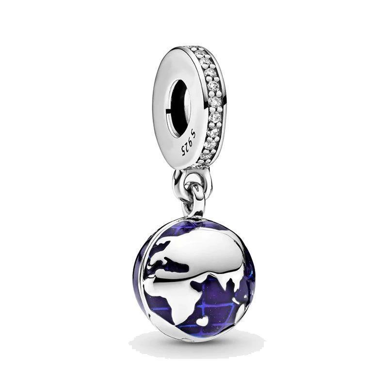 Charm Dije Plata 925 Planeta Azul-1