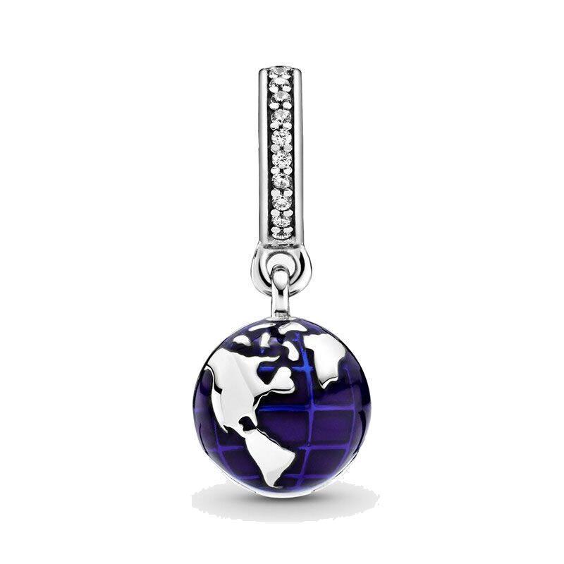 Charm Dije Plata 925 Planeta Azul-2